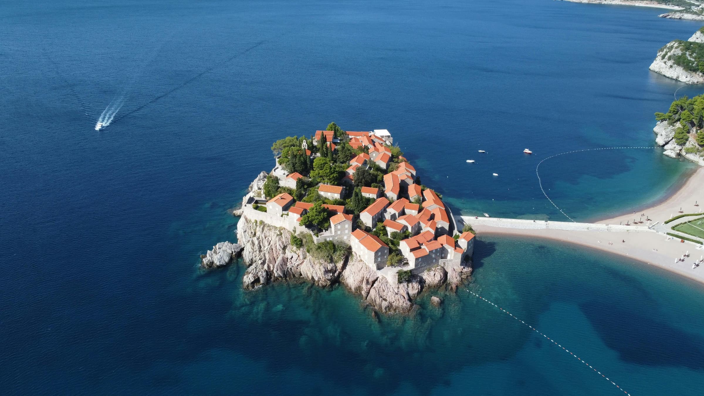 The Montenegrin Adriatic coast at sunset